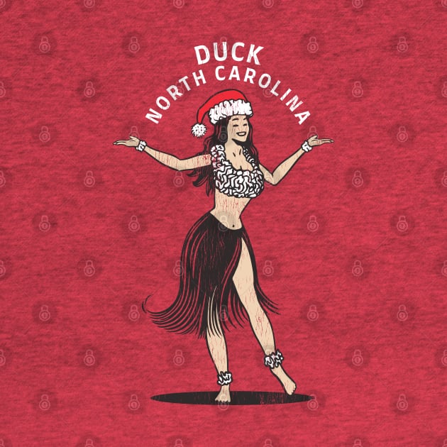 Duck, NC Christmas Vacationing Holiday Hula Girl by Contentarama